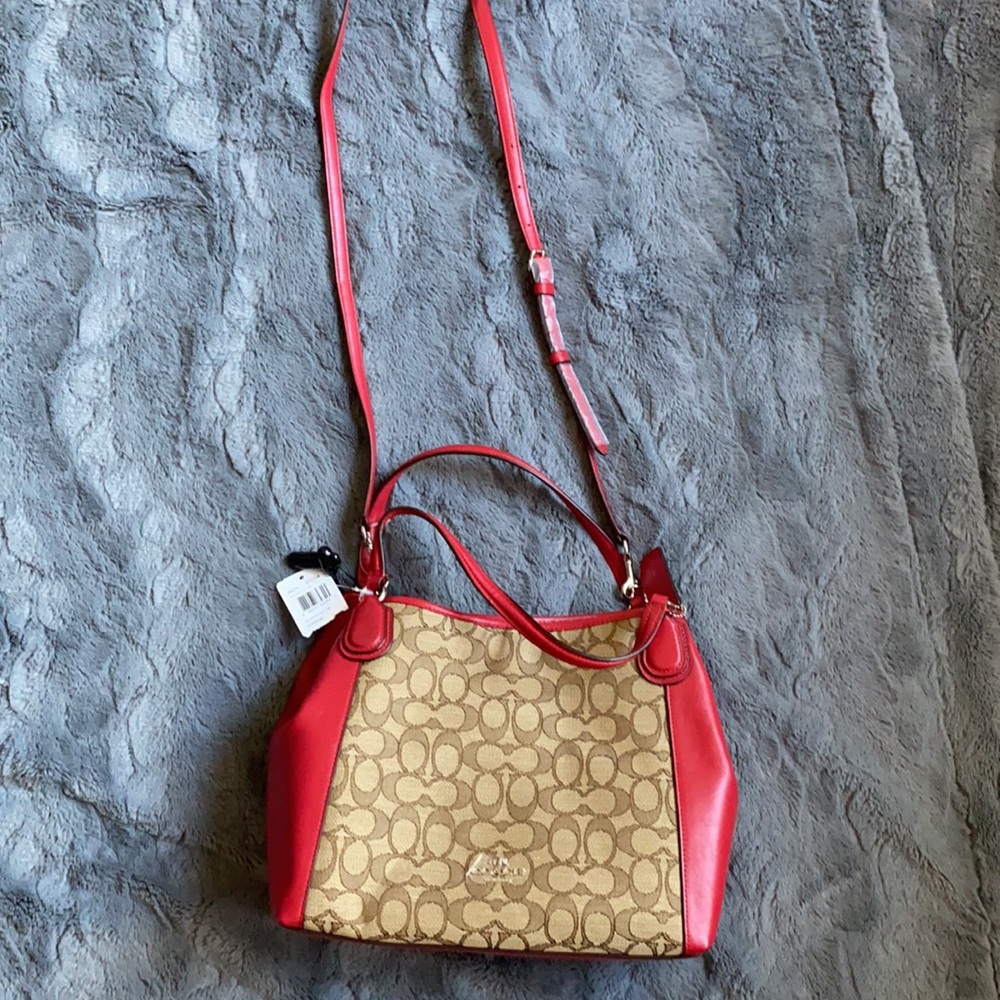 COACH Edie Shoulder Bag 28 in Signature Jacquard. - Picture 8 of 10